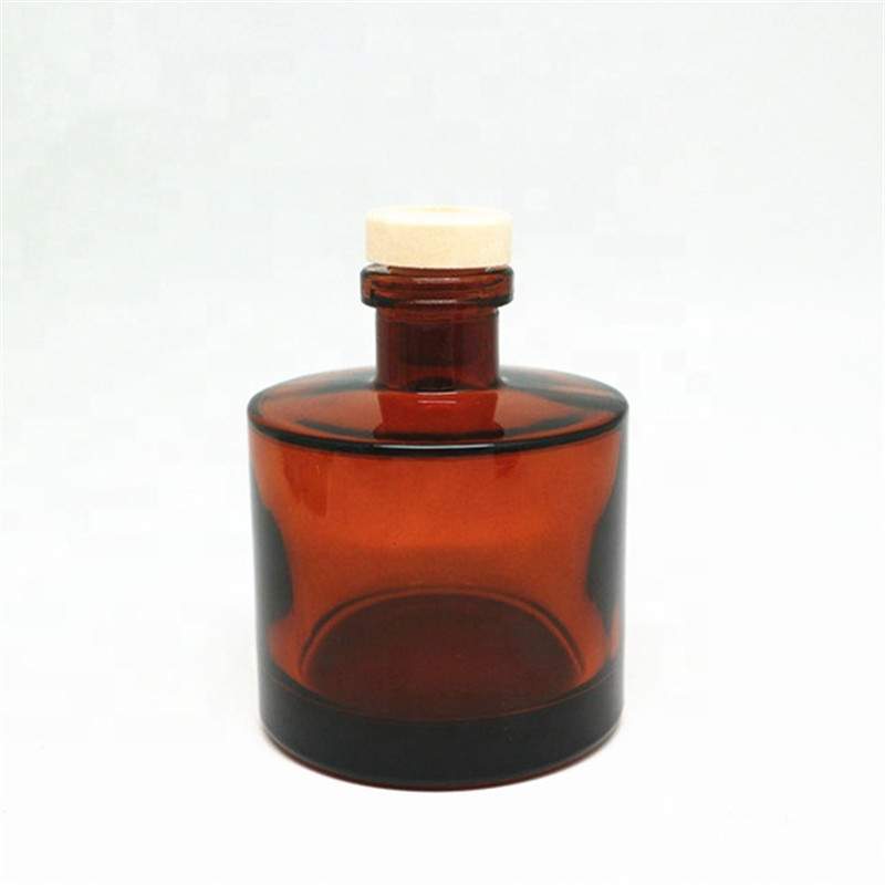 200Ml Amber Cylinder Aromatherapy Bottle Fire-Free Rattan Aromatherapy Diffuser Glass Bottle