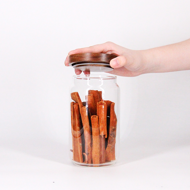 200Ml High Borosilicate Frosted Glass Jars With Cork Wooden Lid For Storage Glass Jar