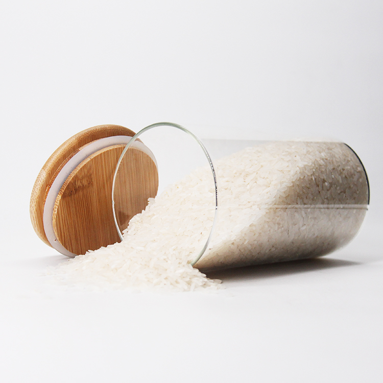 200Ml High Grade Borosilicate Circular Glass Spice Jar With Bamboo Lid