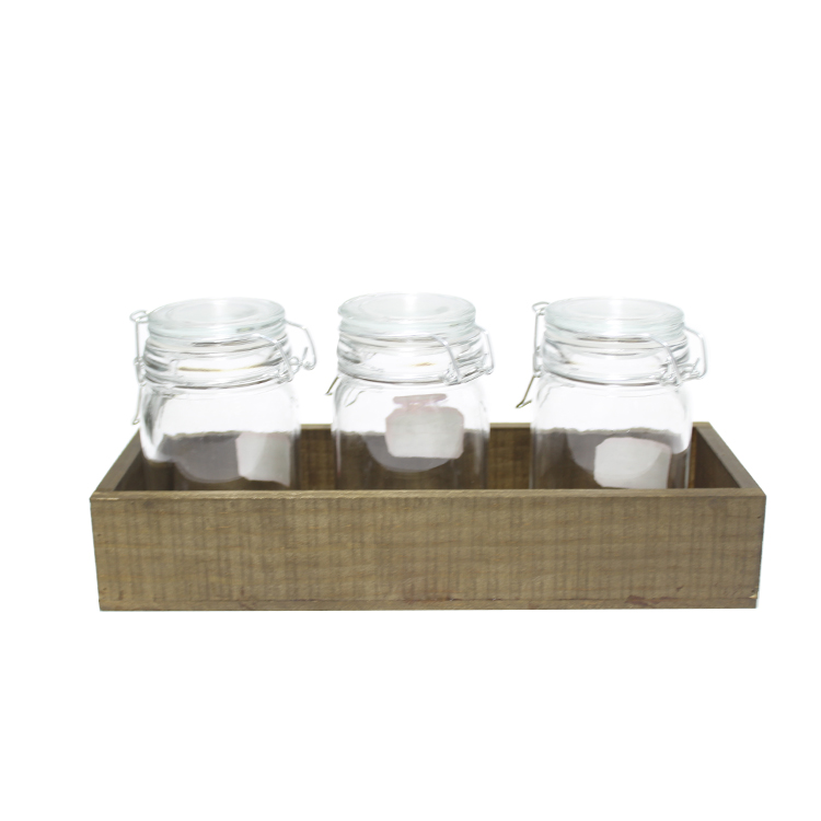 200Ml Storage Glass  Storage Jar With Metal Clip And Silicone Gasket 3 set