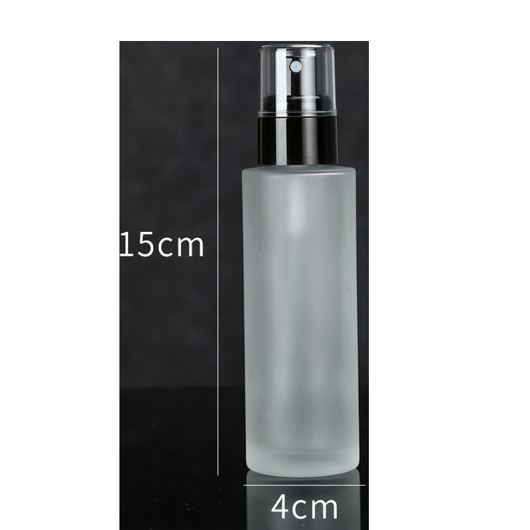 200Ml White Frosted Glass Bottle Plastic Cosmetic With Pump