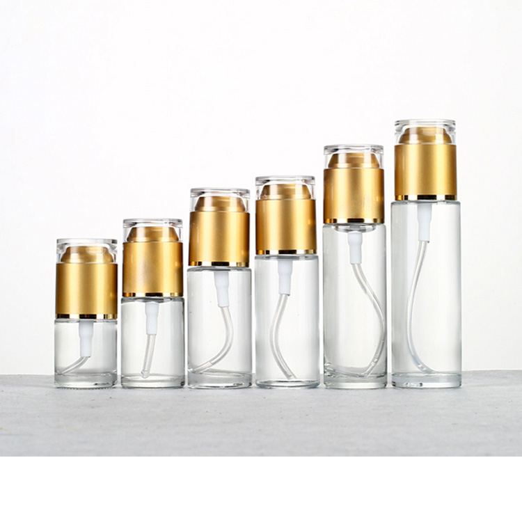 200Ml White Frosted Glass Bottle Plastic Cosmetic With Pump