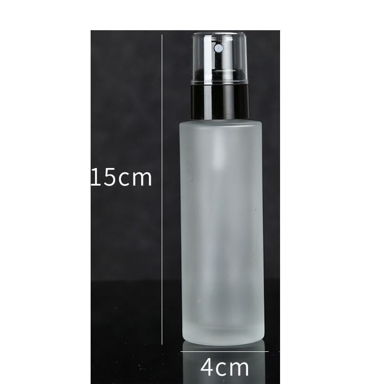 200Ml White Frosted Glass Bottle Plastic Cosmetic With Pump