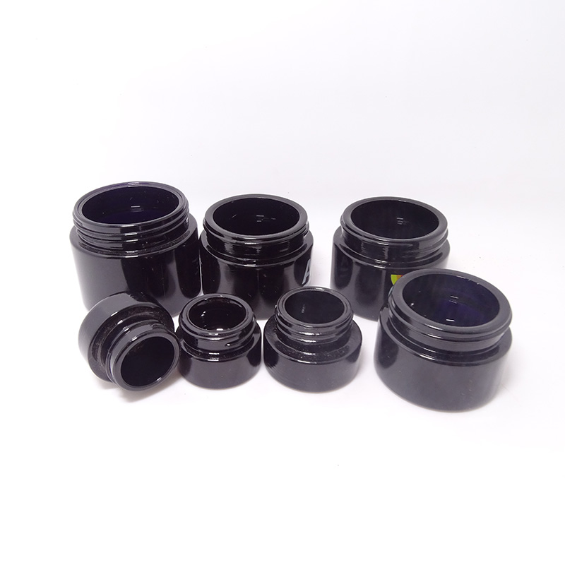 200g 15ml uv (ultraviolet) protected wide mouth dark violet glass jar for hair ser