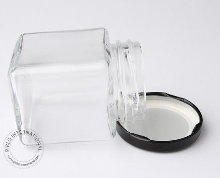 200g 200ml Squared storage jar glass glass jar food glass jar for spices