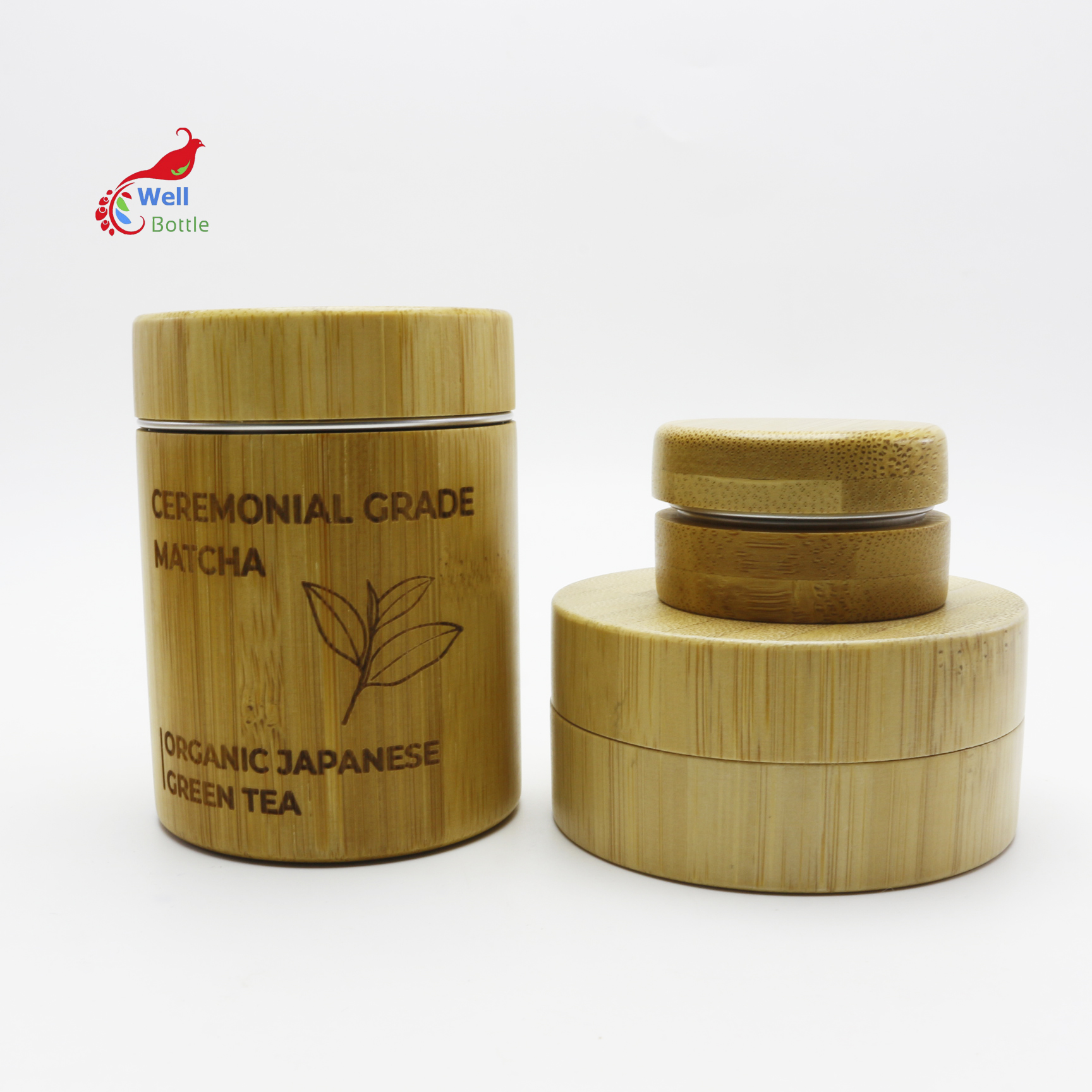200g 200ml cosmetic packaging bamboo aluminum jar container for body butter BJ-180B