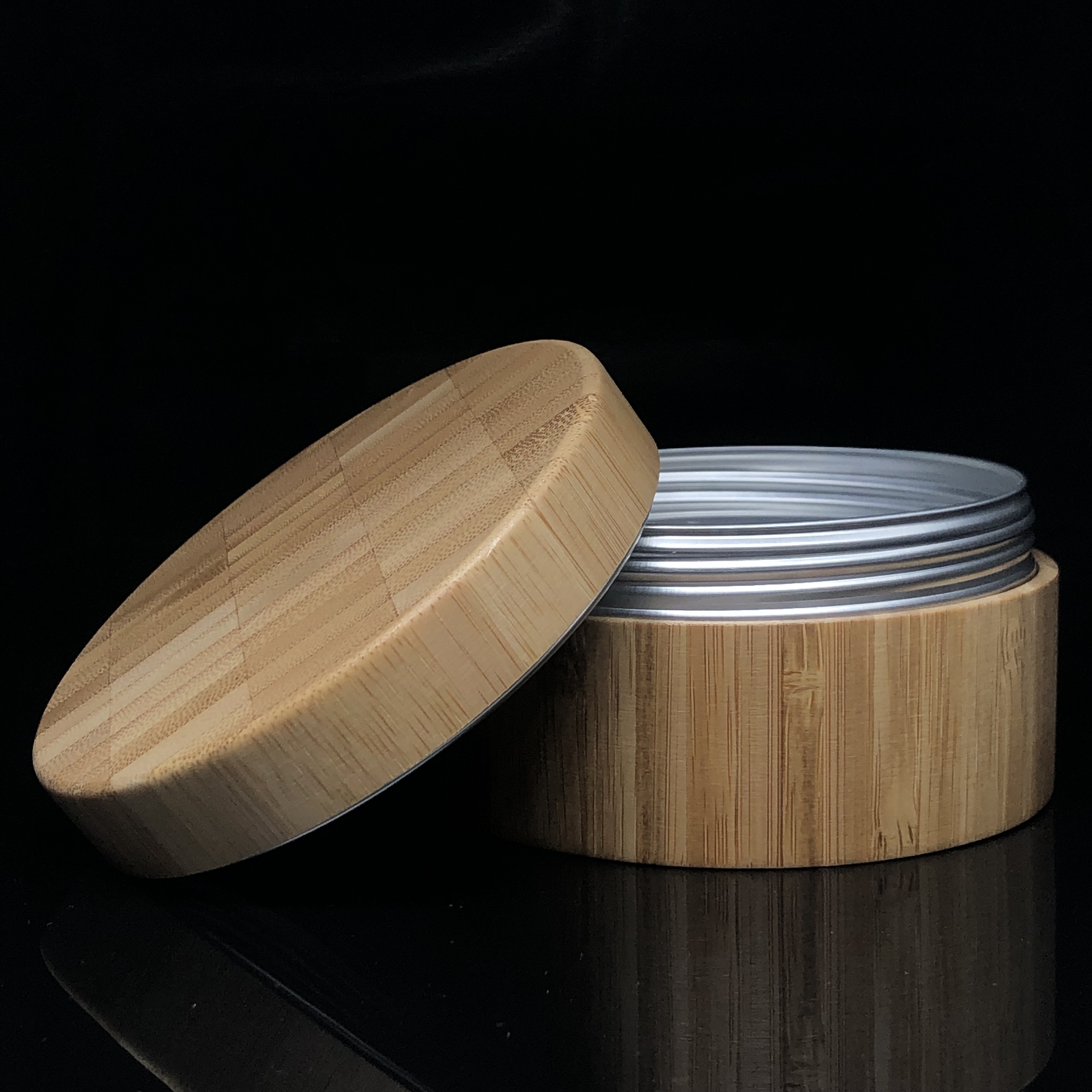 200g/200ml full bamboo jar/bamboo container for cosmetic with bamboo lid with aluminum inner