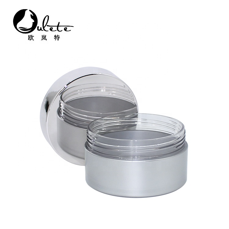 200g 250g 8oz empty wide mouth Plastic Cosmetic silver Cream Jar/Container with silver lid