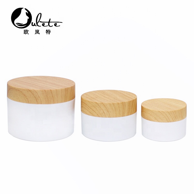 200g 250g PP cosmetic jar frosted plastic jar bamboo lid