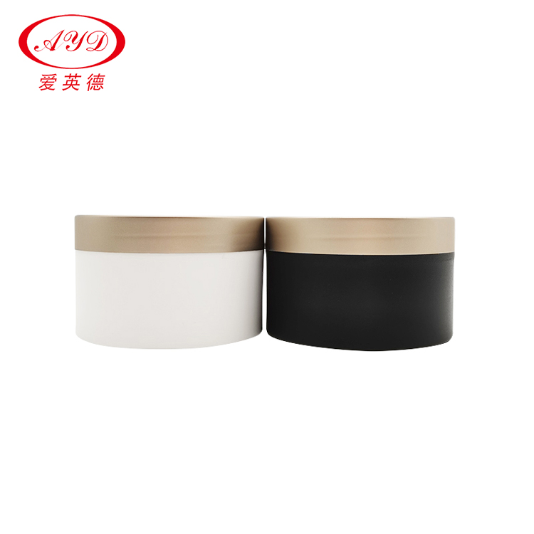 200g Black Matte Cream Jar Body Lotion Container Hair Conditioner Jar With Matte Golden Lid Low MOQ