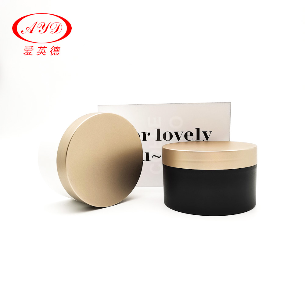 200g Black Matte Cream Jar Body Lotion Container Hair Conditioner Jar With Matte Golden Lid Low MOQ