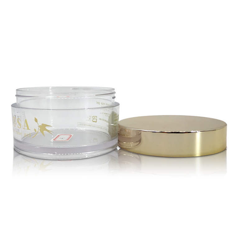200g Clear Skin Care Face Cream Body Cream Packaging Jar with Electroplating Golden Screw Lid