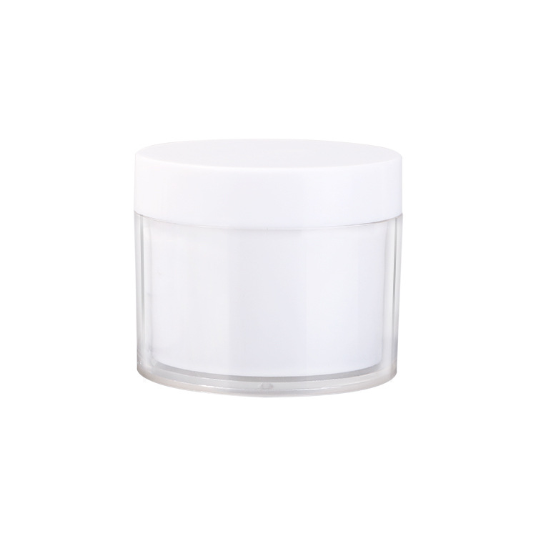 200g Empty PS Double Layer Plastic White Makeup Cosmetic Cream Jar Container