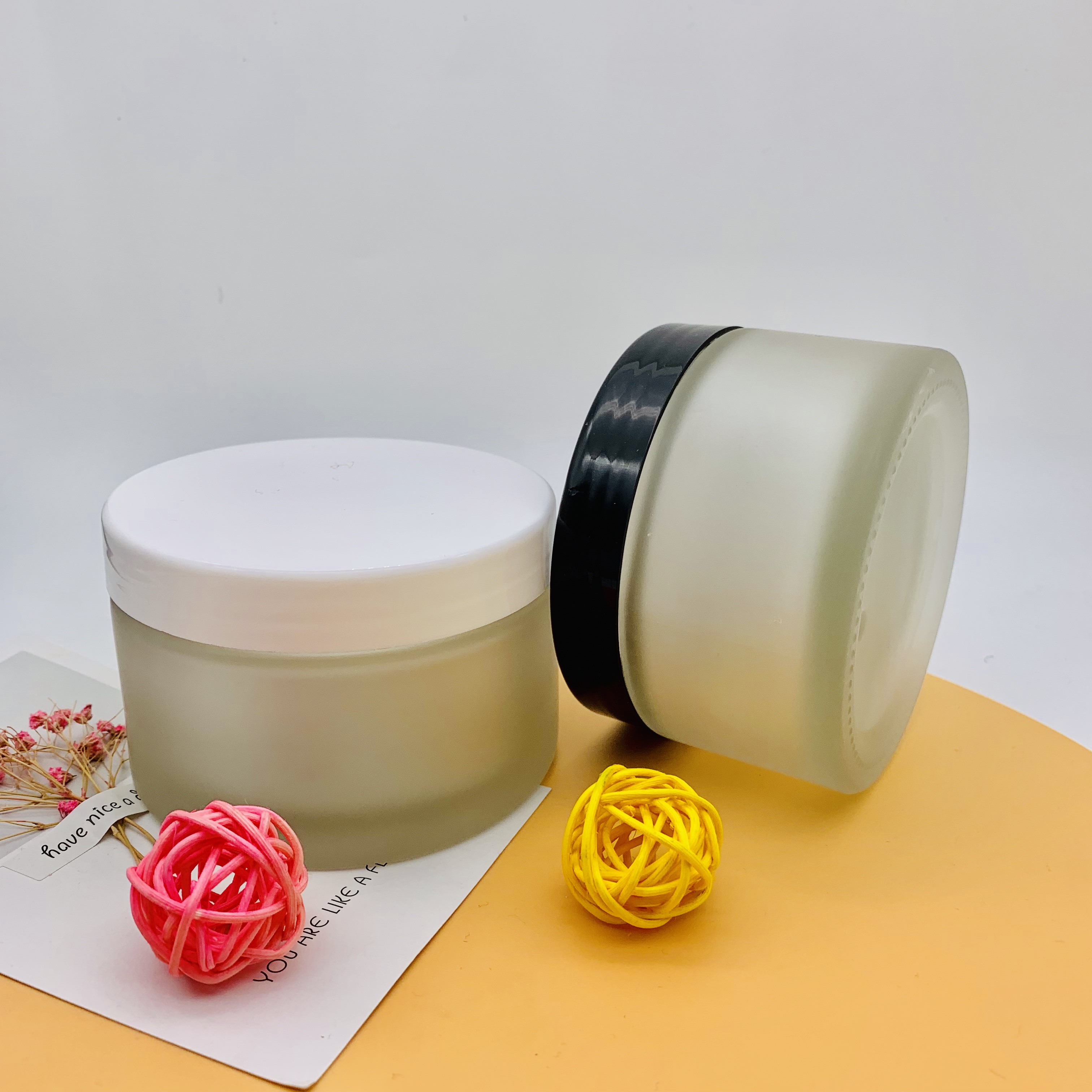 200g Frosted Glass Jar Body Cream Jar Large Capacity Scrub Cream Jar
