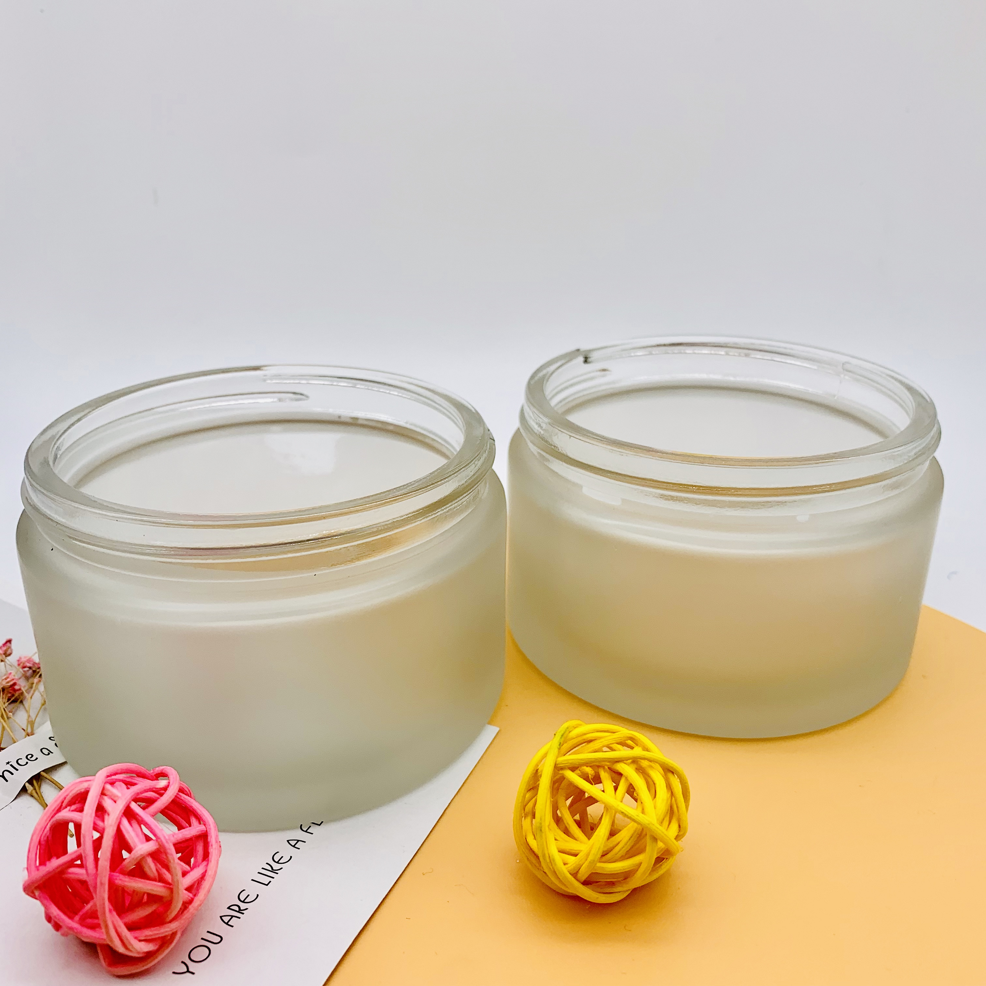 200g Frosted Glass Jar Body Cream Jar Large Capacity Scrub Cream Jar