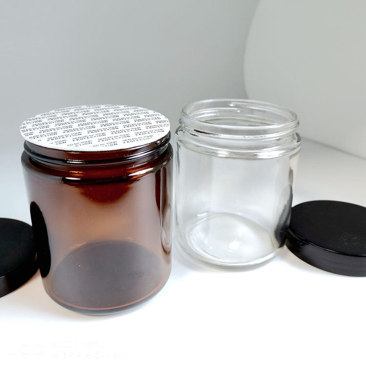 200g Glass Cream jar with gasket and cap glass cosmetic container amber/clear color glass vial /can