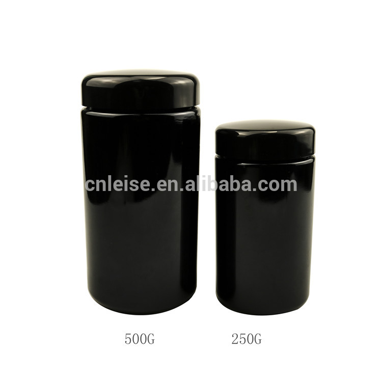 200g Uv Black Dark Violet Stash Jar For Herb 200ml 500g Uv Glass Jar Smell Proof Air Tight Storage Glass Jar