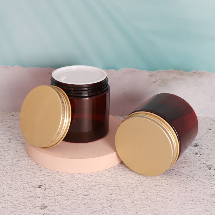 200g Wide mouth cosmetic face cream PP Amber colored mason jars packaging