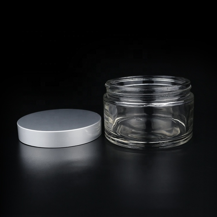 200g clear glass cream jar with silver scewr cap glass bottle for cosmetic skin care packaging skincare bottle