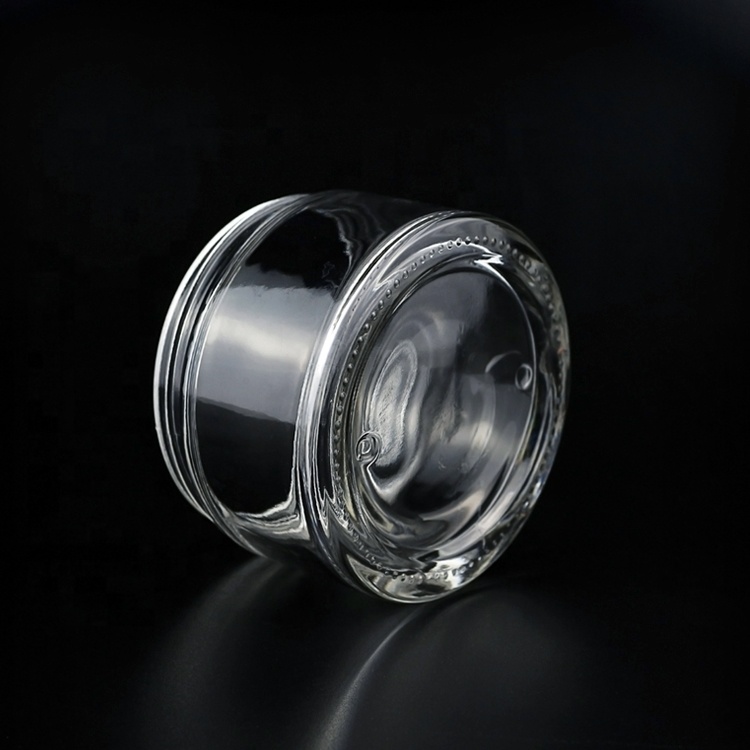 200g clear glass cream jar with silver scewr cap glass bottle for cosmetic skin care packaging skincare bottle