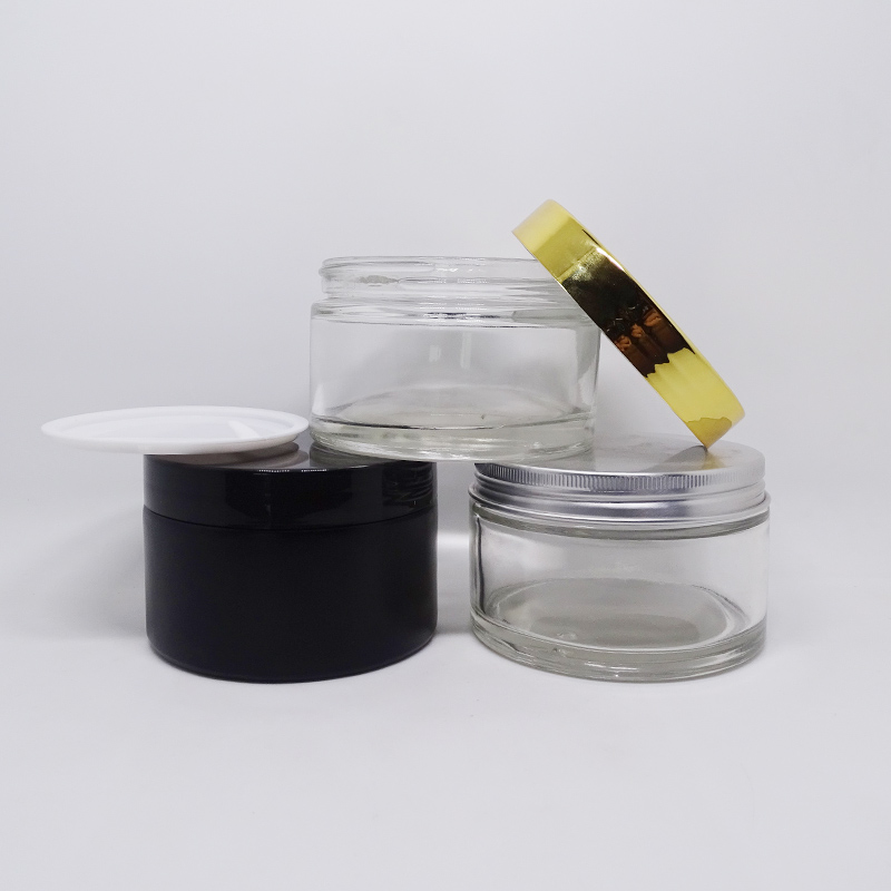 200g cosmetic clear glass jar glass container with metal lid