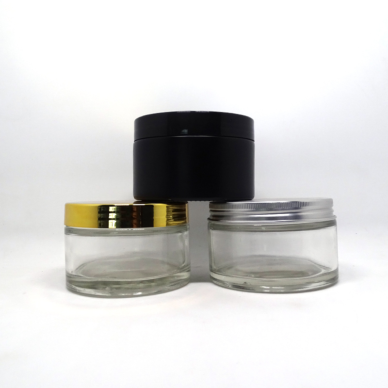 200g cosmetic clear glass jar glass container with metal lid