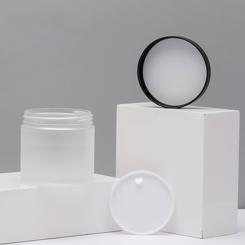 200g empty wide mouth 200ml 70*71.3mm frosted skin care cream jar PET powder matte plastic jar
