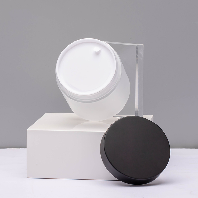 200g empty wide mouth 200ml 70*71.3mm frosted skin care cream jar PET powder matte plastic jar