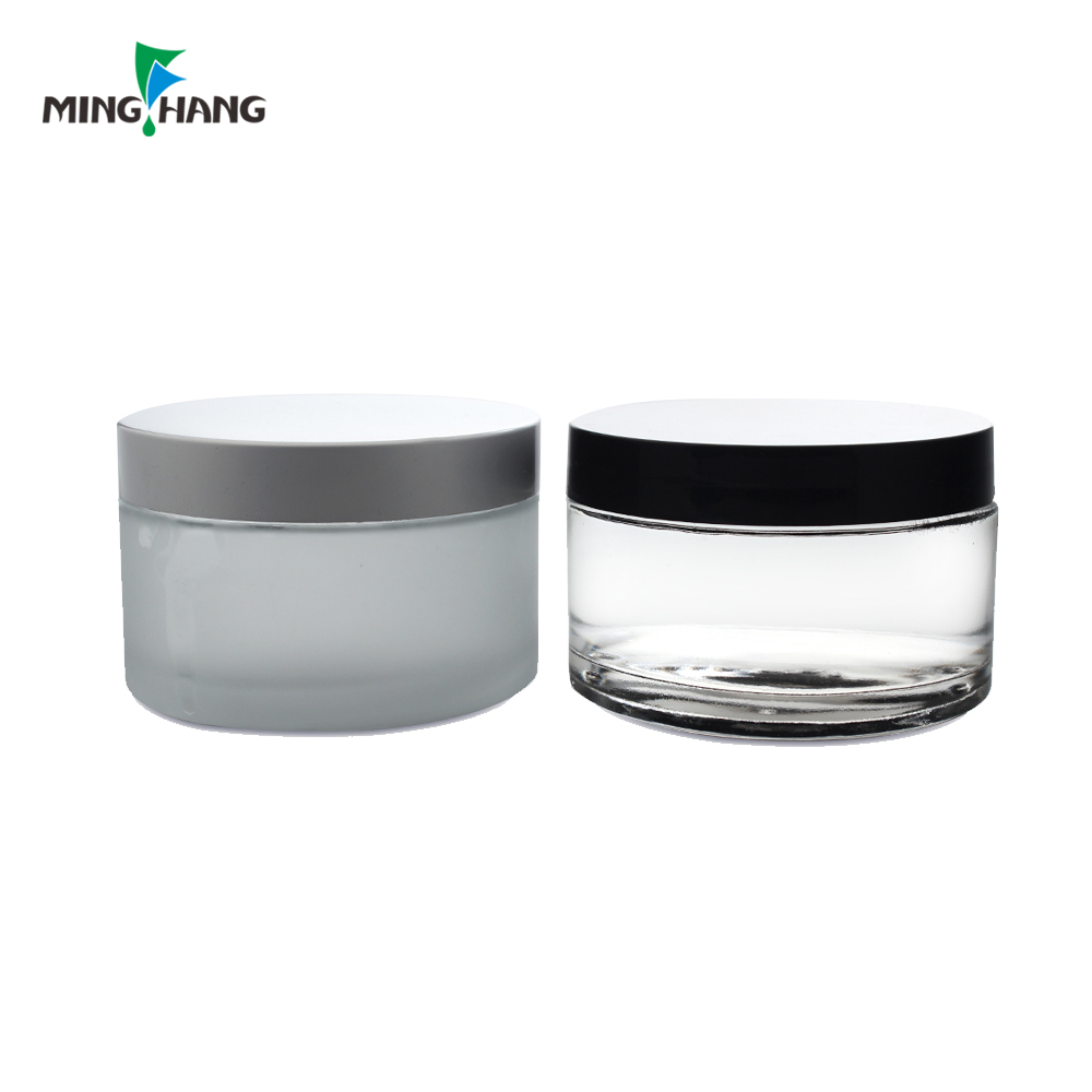 200g facial cream glass jar for cosmetic with plastic cap