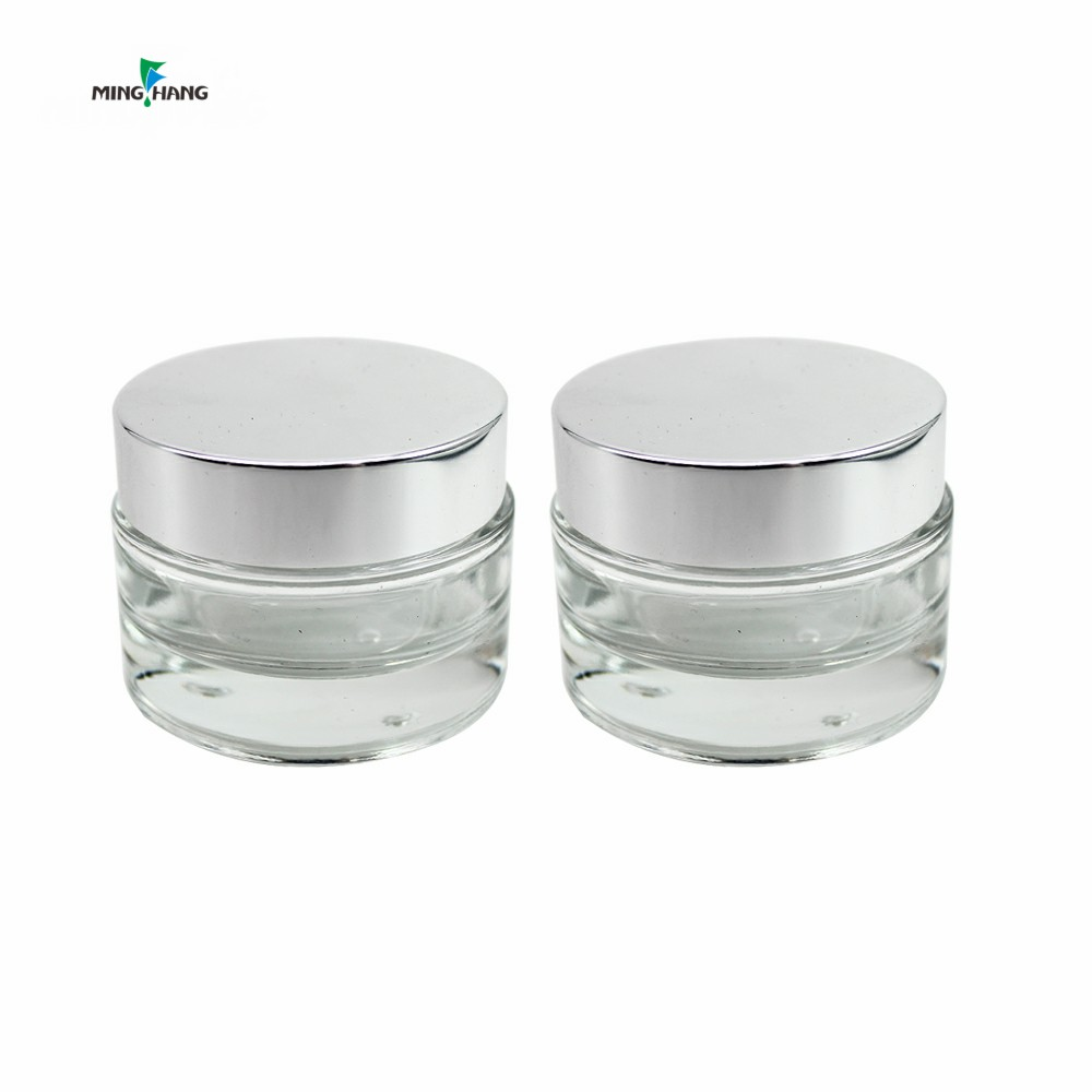 200g facial cream glass jar for cosmetic with plastic cap
