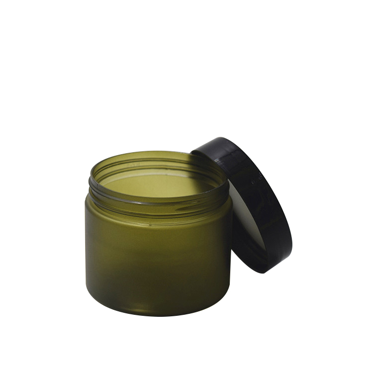 200g luxury body cream green frosted plastic cosmetic packaging cream jar with lid
