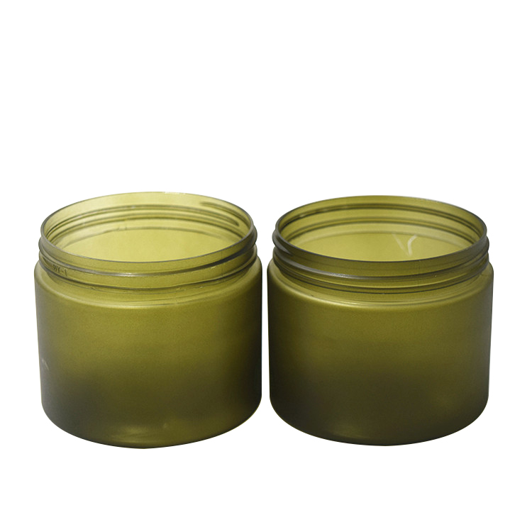 200g luxury body cream green frosted plastic cosmetic packaging cream jar with lid