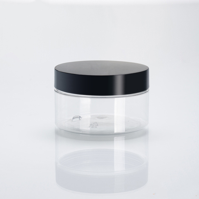 200g/ml PET cosmetics can black/white transparent bottle plastic jar
