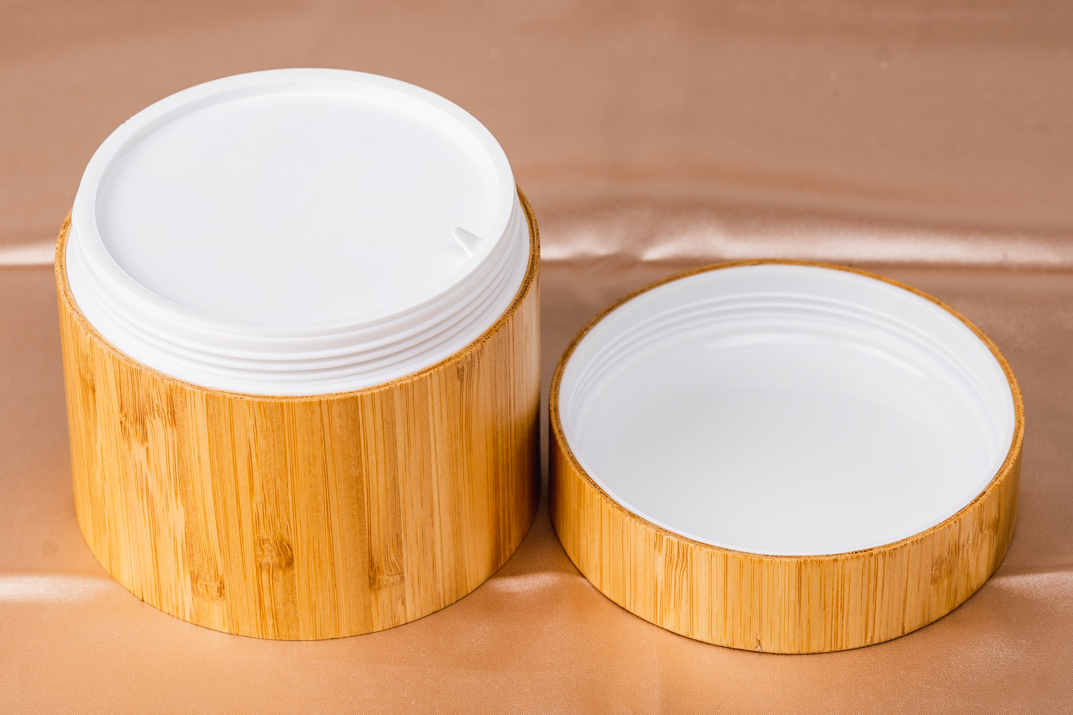 200g yellow bamboo cosmetic packaging middle east makeup gift eco friendly lotion facial cream jar