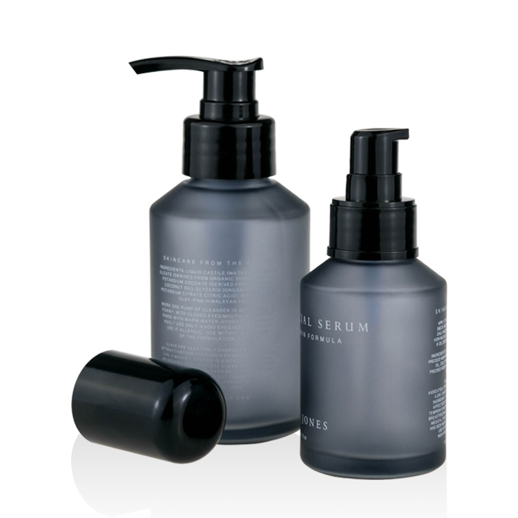 200ml 120ml glass frosted grey bottle for body cream, hand cream, soap