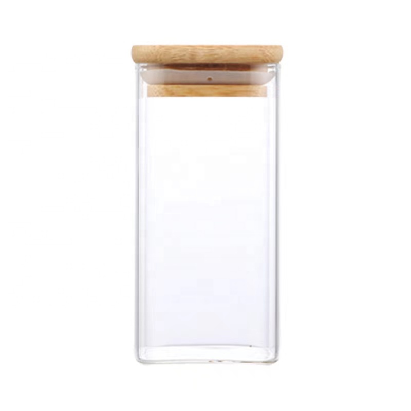 200ml-2000ml High borosilicate glass sealed storage jar Square empty jars