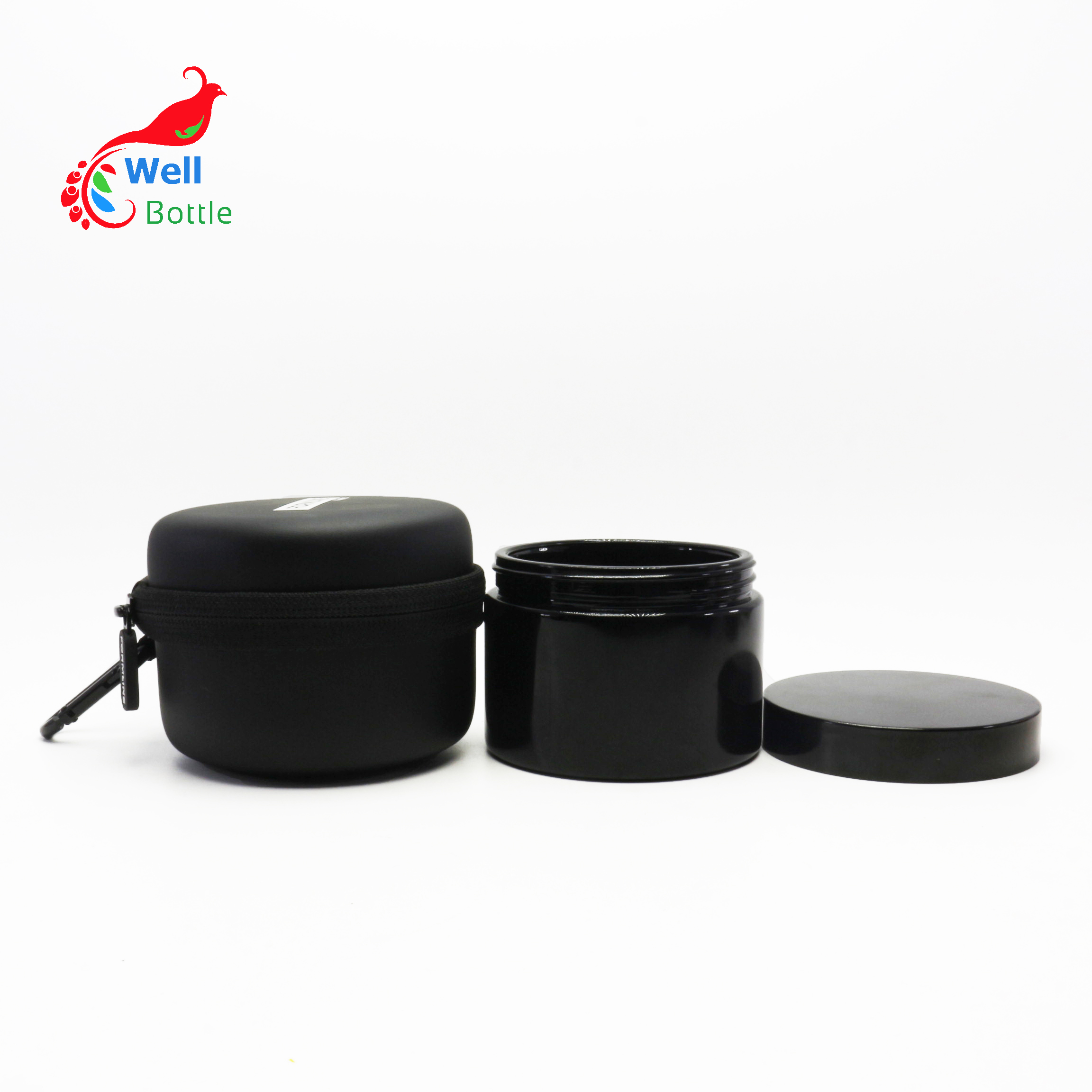 200ml 200g glass jars black violet thick wall jar for cbd cream cosmetic containerDV310E