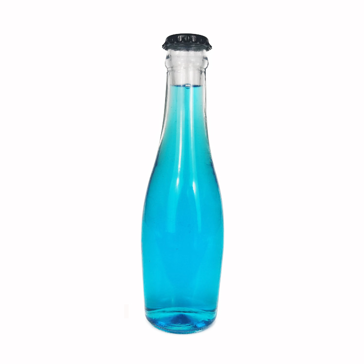 200ml 20cl glass soft drinks bottle for carbonated drinks with crown top cover