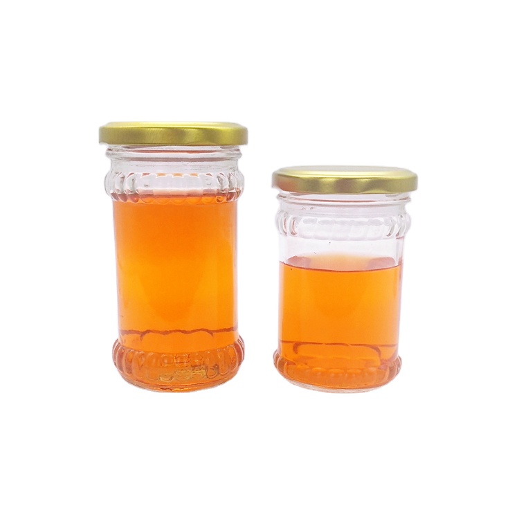200ml 220ml empty chili sauce coffee powder glass bottle jar with golden metal lid