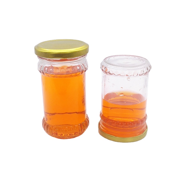 200ml 220ml empty chili sauce coffee powder glass bottle jar with golden metal lid