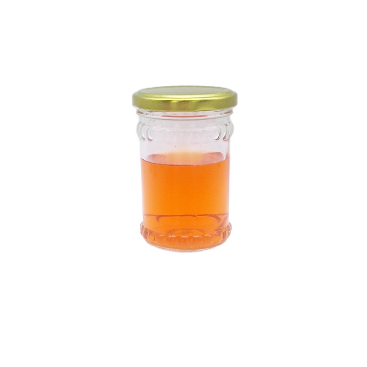 200ml 220ml empty chili sauce coffee powder glass bottle jar with golden metal lid