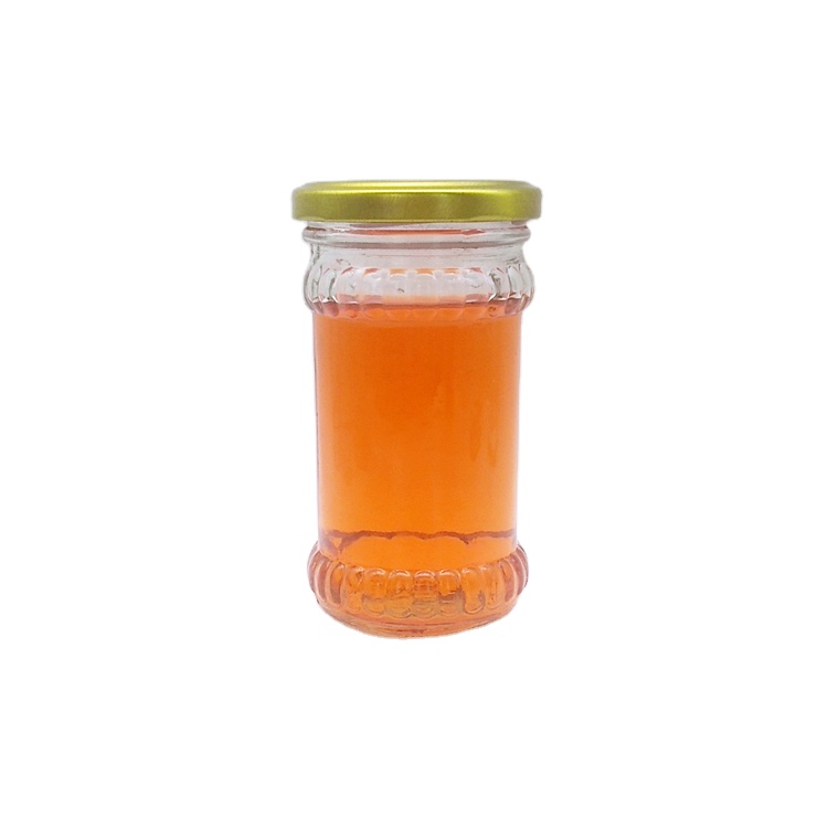 200ml 220ml empty chili sauce coffee powder glass bottle jar with golden metal lid