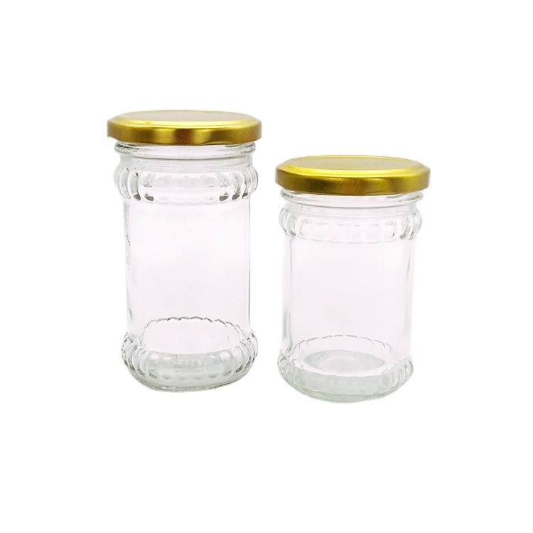 200ml 220ml empty chili sauce coffee powder glass bottle jar with golden metal lid