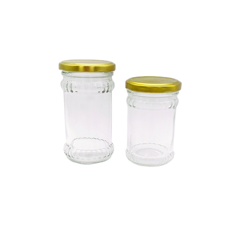 200ml 220ml empty chili sauce coffee powder glass bottle jar with golden metal lid