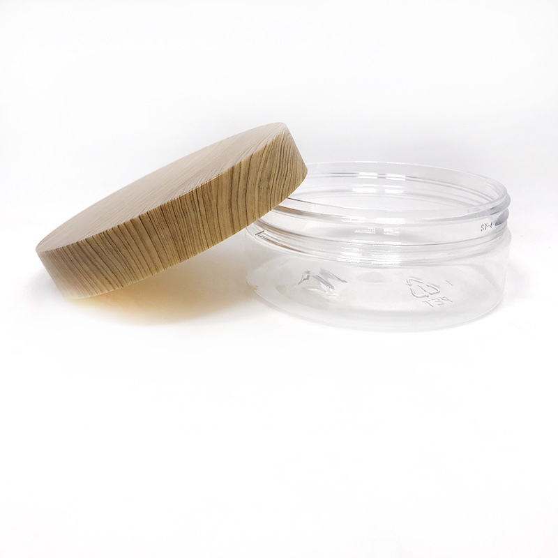 200ml 250ml 300ml 350ml 400ml transparent PET plastic clear cosmetic jar with white lid