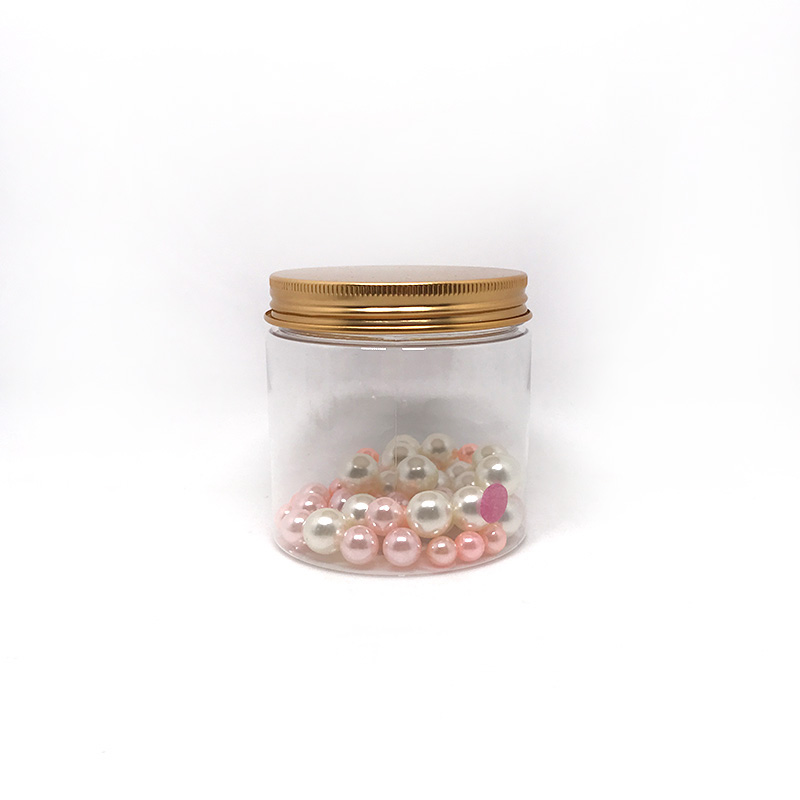 200ml 250ml 300ml 350ml 400ml transparent PET plastic clear cosmetic jar with white lid