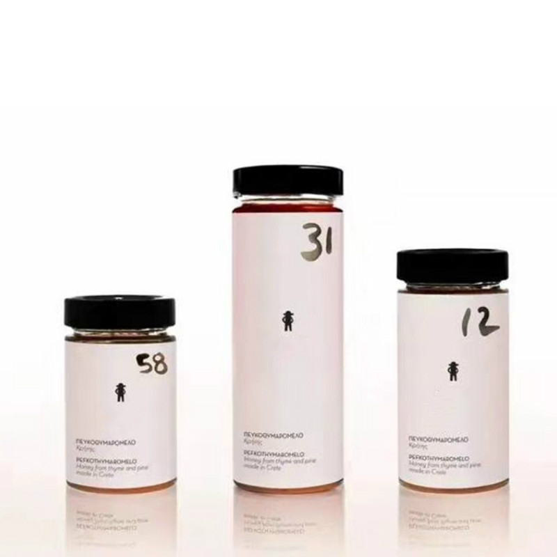200ml 250ml 300ml 380ml clear cylinder round empty honey glass jar bottles