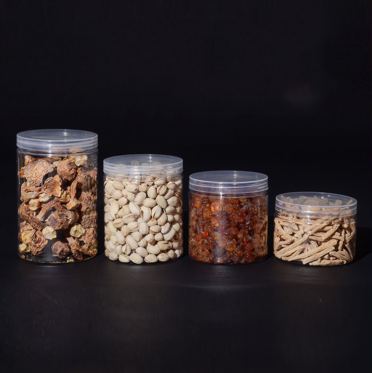 200ml 250ml 300ml 400ml 500ml Food grade clear plastic PET peanut butter jar with lids in stock