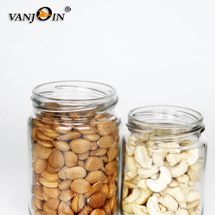 200ml 250ml 300ml Empty Round Hermetic Pickle Food Jam Glass Storage Jar With Lug Lid