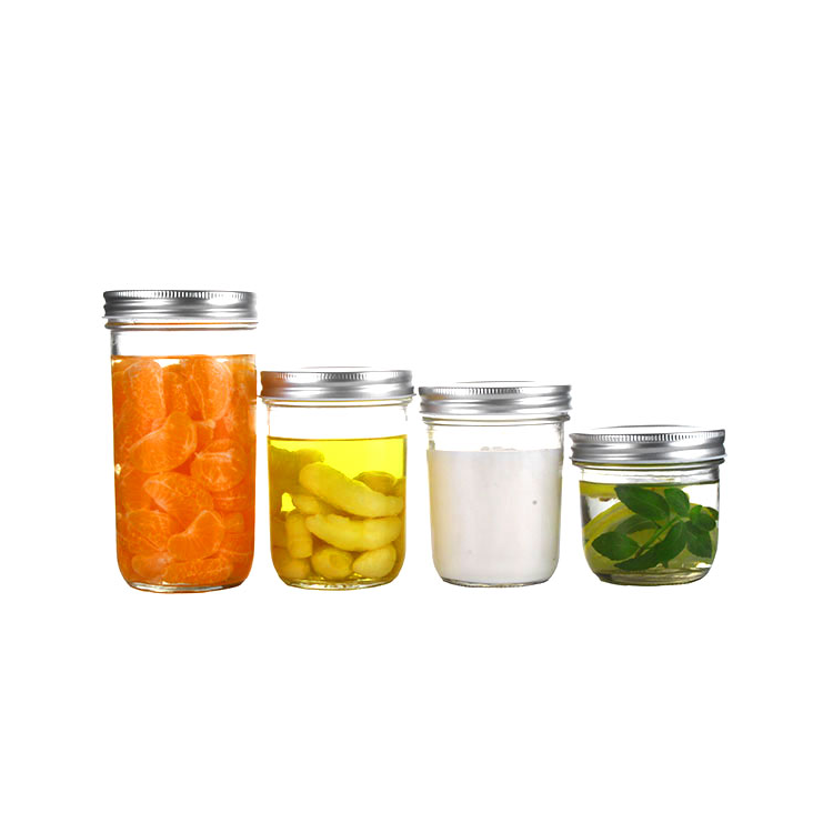 200ml 250ml 400ml Wide mouth glass mason jar for jam canning food storage